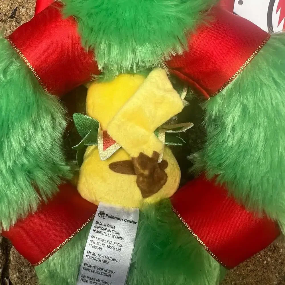 Pokemon Center Holiday Workshop Pikachu Christmas Wreath Plush 6 3/4”